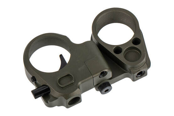 Law Tactical Gen 3 Olive Drab Green AR15 Folding stock adapter features a 4140 steel construction